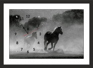 Часы-картина с паспарту в черном багете 50х70 CAS(233)